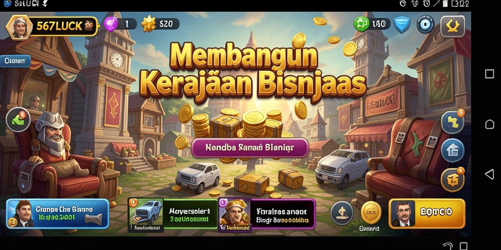 Screenshot gameplay 567LUCK menampilkan manajemen bisnis yang mendebarkan.