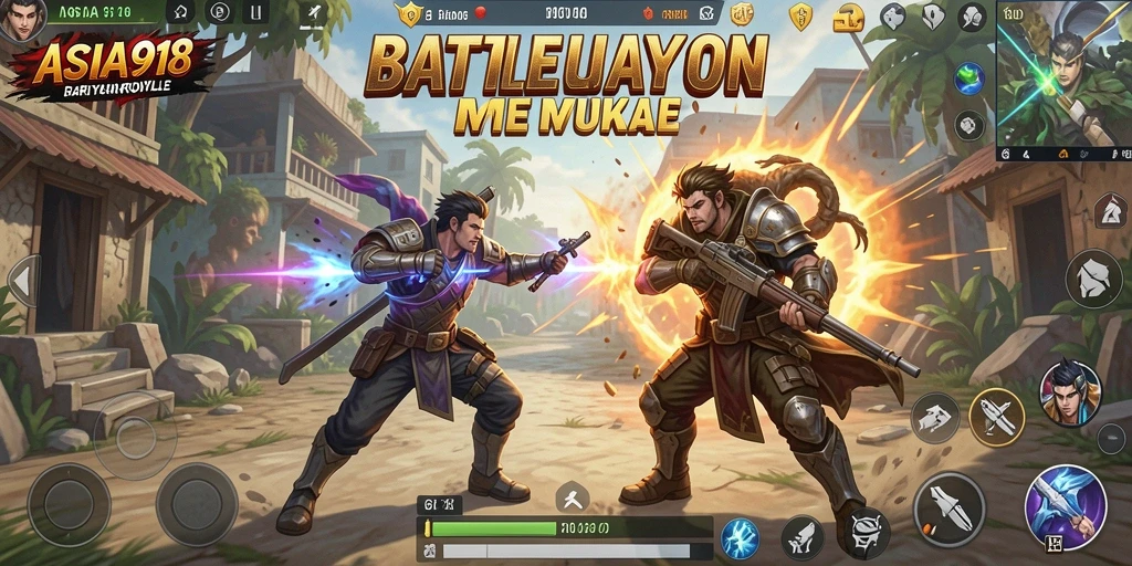Tangkapan layar aksi seru dalam gameplay Battle Royale ASIA918
