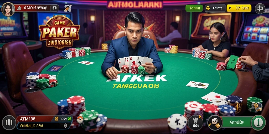 Tampilan menarik dari gameplay Poker di ATM138.