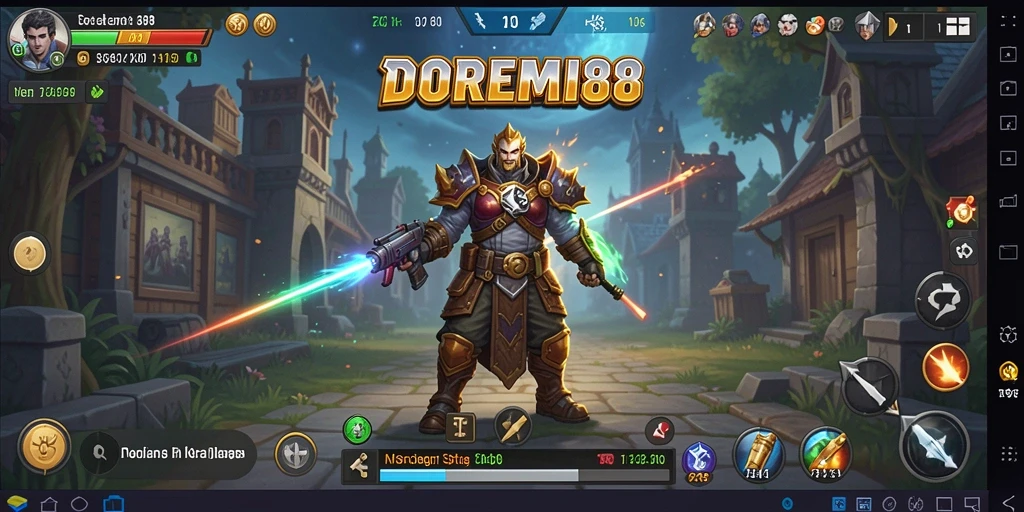 Tangkapan layar DOREMI88 menampilkan aksi strategi seru di tengah pertarungan.