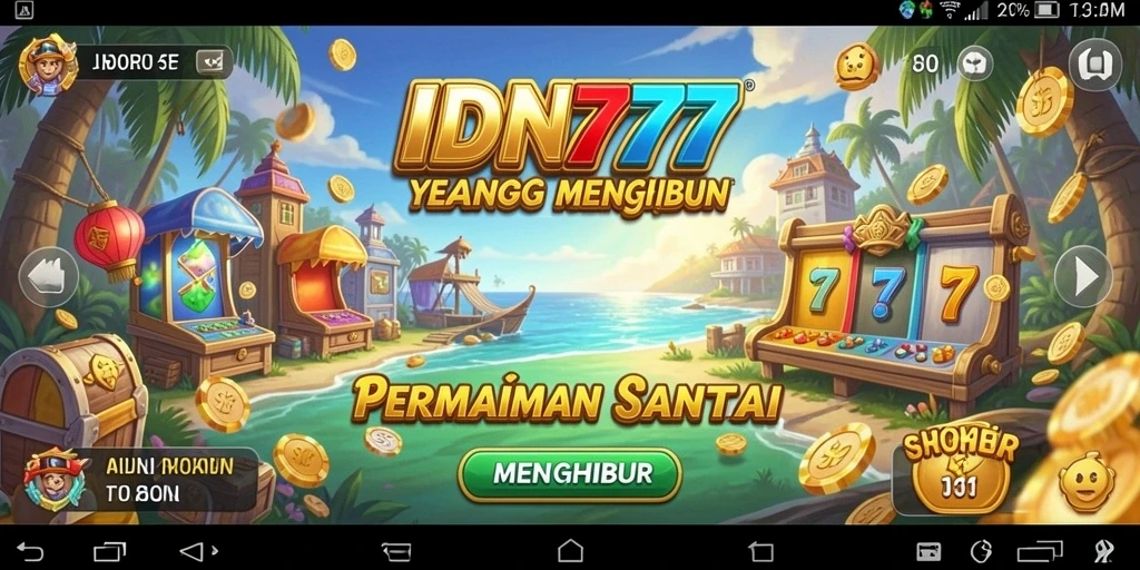 Tampilan gameplay IDN777 yang ceria dan menghibur.