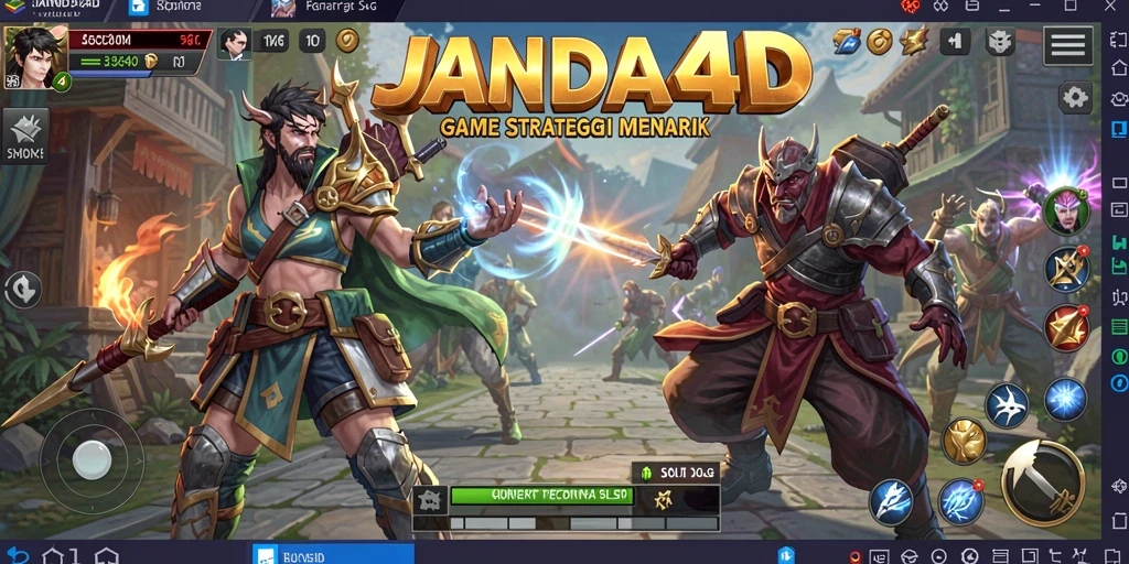 Screenshot utama JANDA4D menampilkan aksi strategi yang mendebarkan.