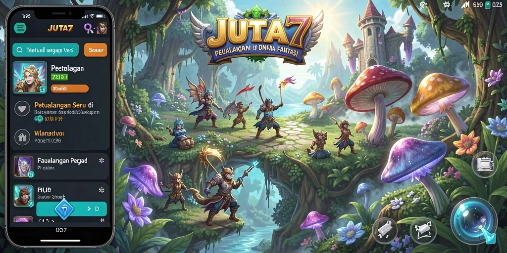 Screenshot gameplay seru JUTA7 menampilkan aksi petualangan yang mendebarkan.