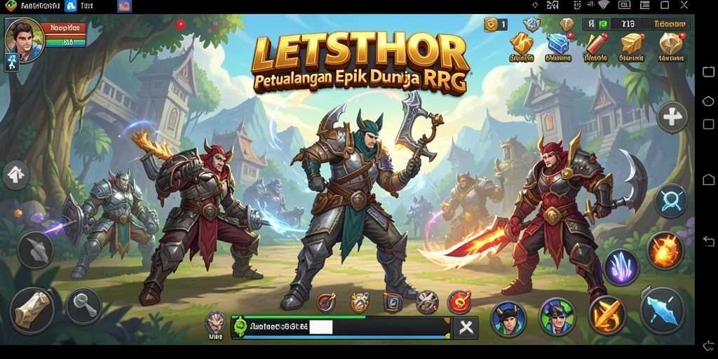 Tampilan gameplay epik dari LETSTHOR dalam dunia RPG yang menawan.