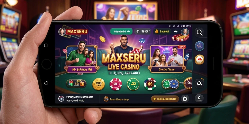Tampilan gameplay Live Casino MAXSERU yang menarik dan interaktif.