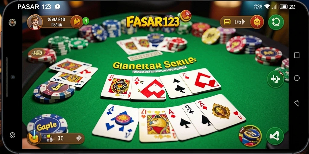 Screenshot gameplay PASAR123 dengan tampilan kartu Gaple.