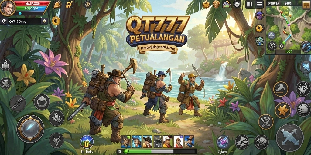 Tampilan gameplay QT777 yang menampilkan keindahan dunia terbuka.