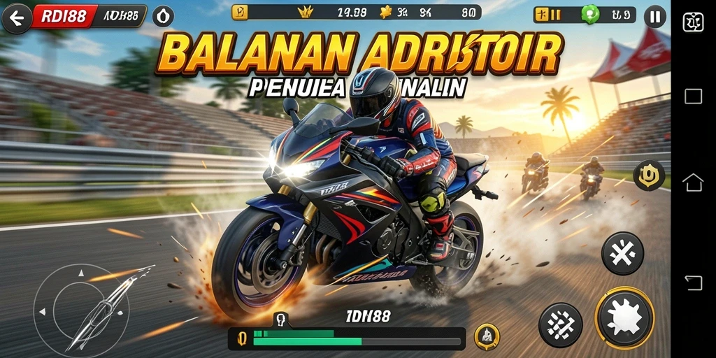 Tampilan gameplay seru balapan motor di RDI88.