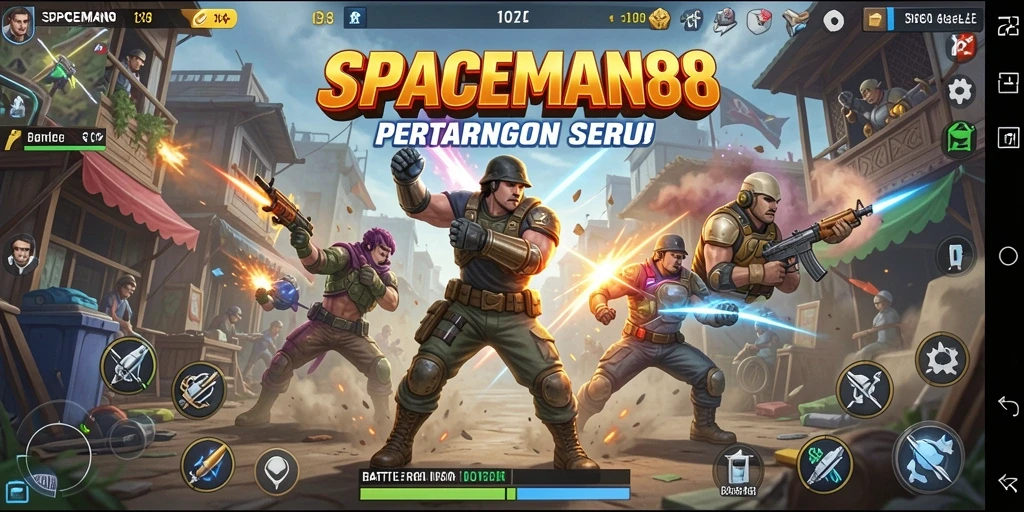 Tampilan gameplay SPACEMAN88 dalam momen pertarungan seru.