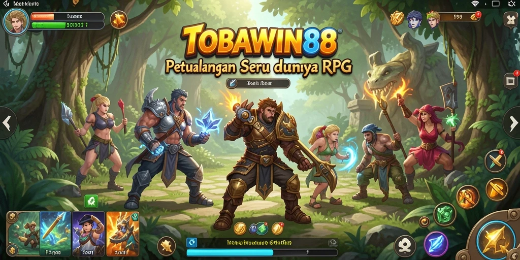 Tangkapan layar TOBAWIN88 menampilkan aksi pertempuran seru dalam RPG.