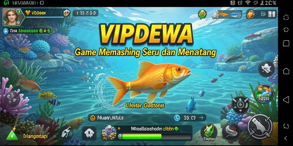 Tampilan gameplay memancing yang seru dan interaktif.